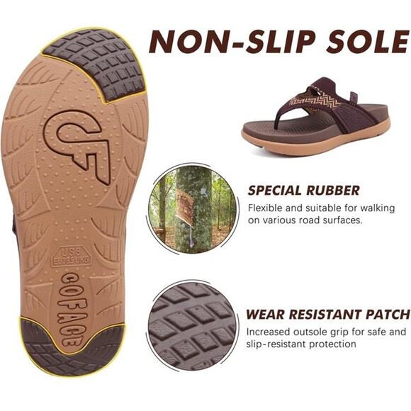 COFACE Orthotic Sandals Flip Flops Women’s Size 9 Arch Support Plantar Fasciitis - Picture 6 of 8